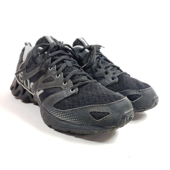 Reebok Zigtech Mens Size 8 Black Athletic Running Shoes Mesh Lace-Up - Picture 1 of 9